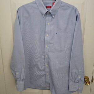 Men's Izod long sleeve pinstriped button down shirt Large